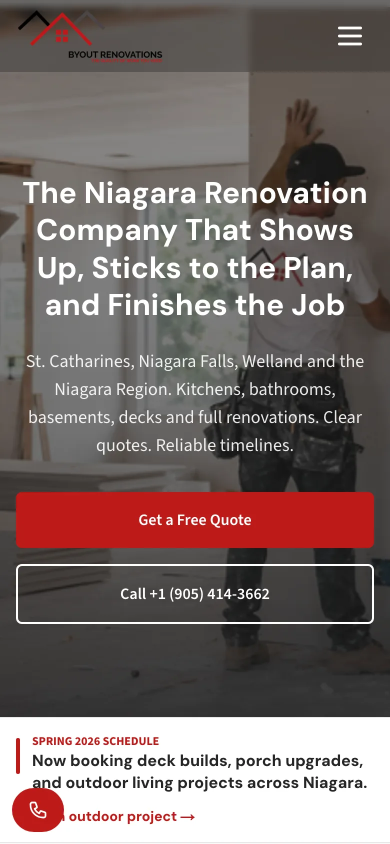 Byout Renovations mobile screenshot